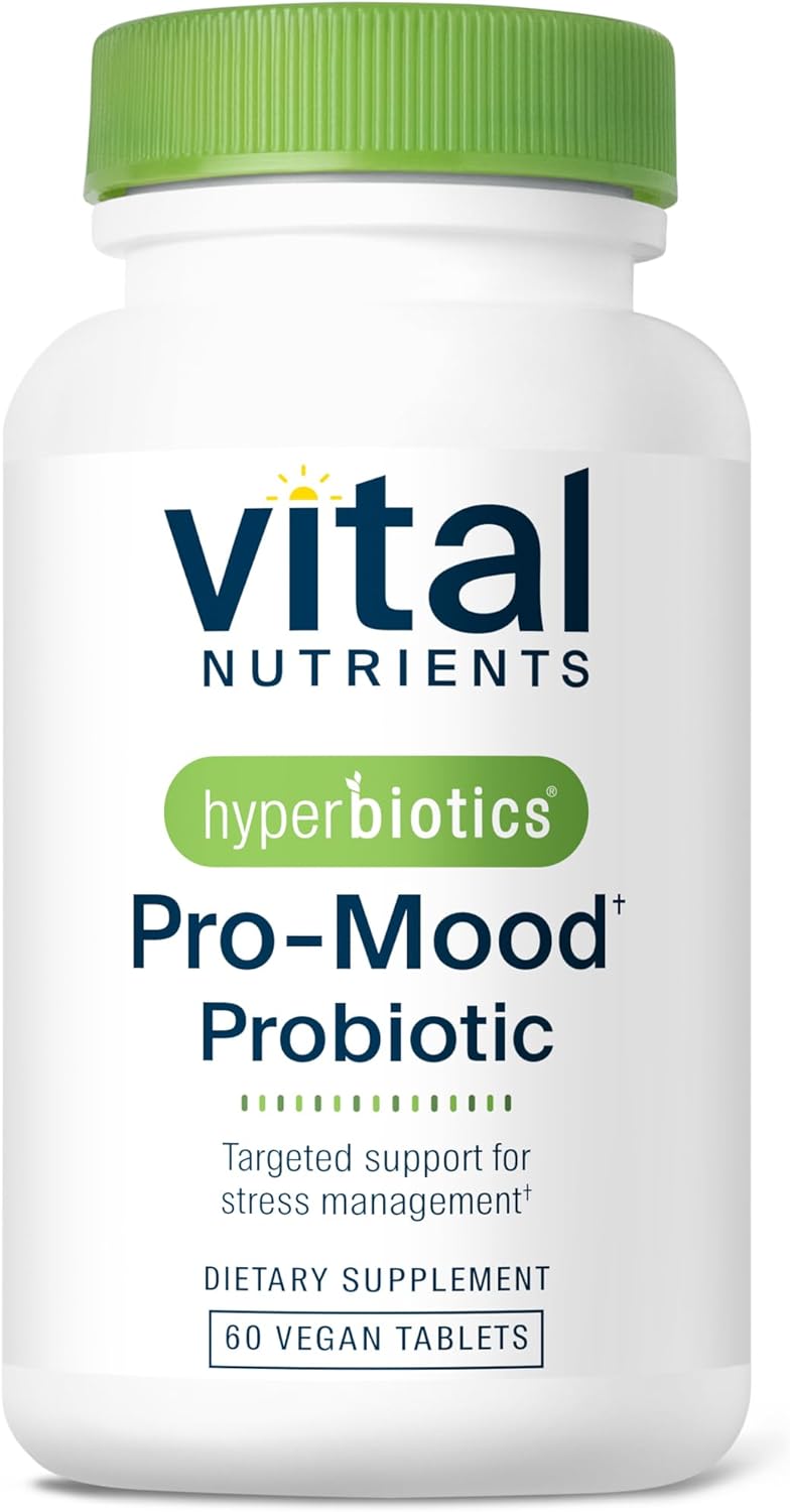 Hyperbiotics Pro-Mood Probiotic Supplement - Supports Stress Management, Calmness, Focus, & Immune Function - Vegan, Dairy & Gluten Free - 60 Count