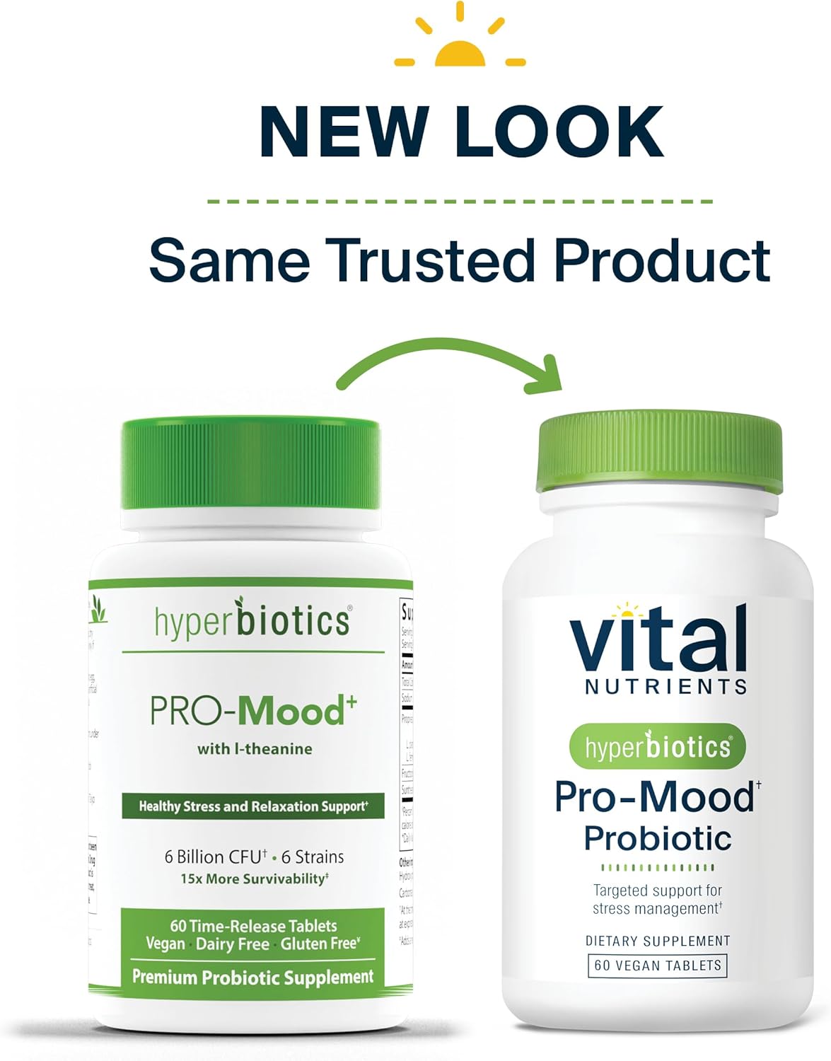 Hyperbiotics Pro-Mood Probiotic Supplement - Supports Stress Management, Calmness, Focus, & Immune Function - Vegan, Dairy & Gluten Free - 60 Count