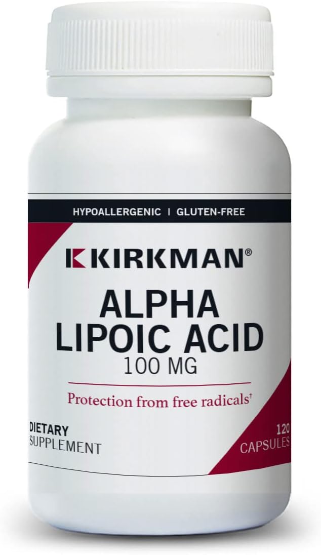 Hypoallergenic Kirkman Alpha Lipoic Acid 100mg Capsules - 120 Vegetarian Capsules
