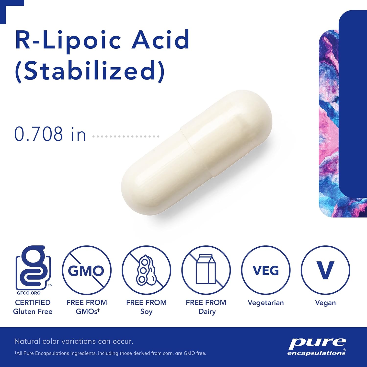 Hypoallergenic Pure Encapsulations R-Lipoic Acid (Stabilized) | Enhanced Antioxidant and Metabolic Support | 60 Capsules