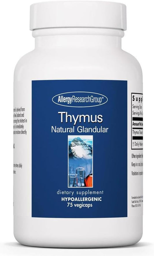 Hypoallergenic Thymus Supplement with 1000mg Raw Glandular Extract - 75 Count Pack