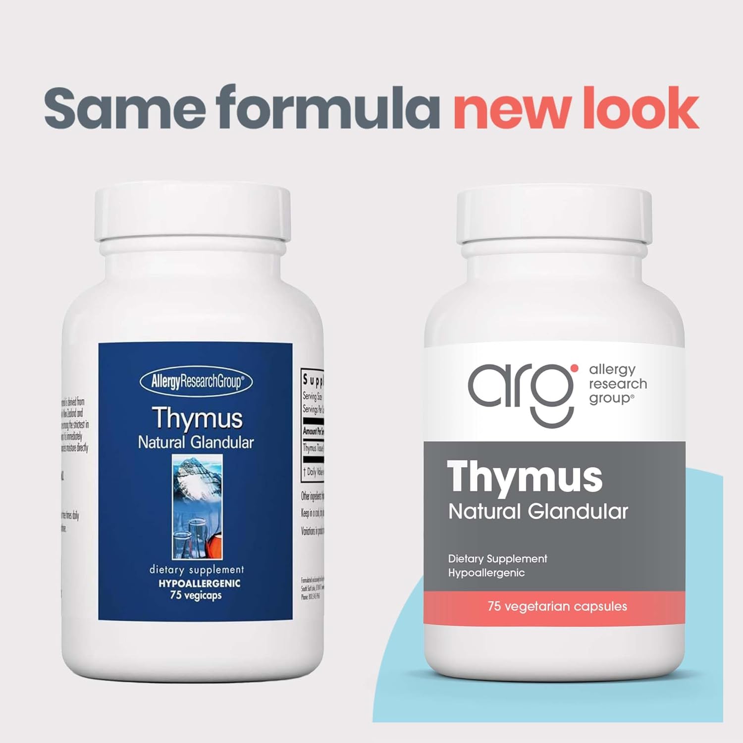 Hypoallergenic Thymus Supplement with 1000mg Raw Glandular Extract - 75 Count Pack