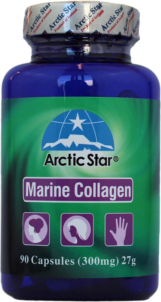 Icelandic Marine Collagen Peptides Supplement for Healthy Skin, Hair, and Nails - 90 Capsules - Joint Pain Relief and Immune System Support