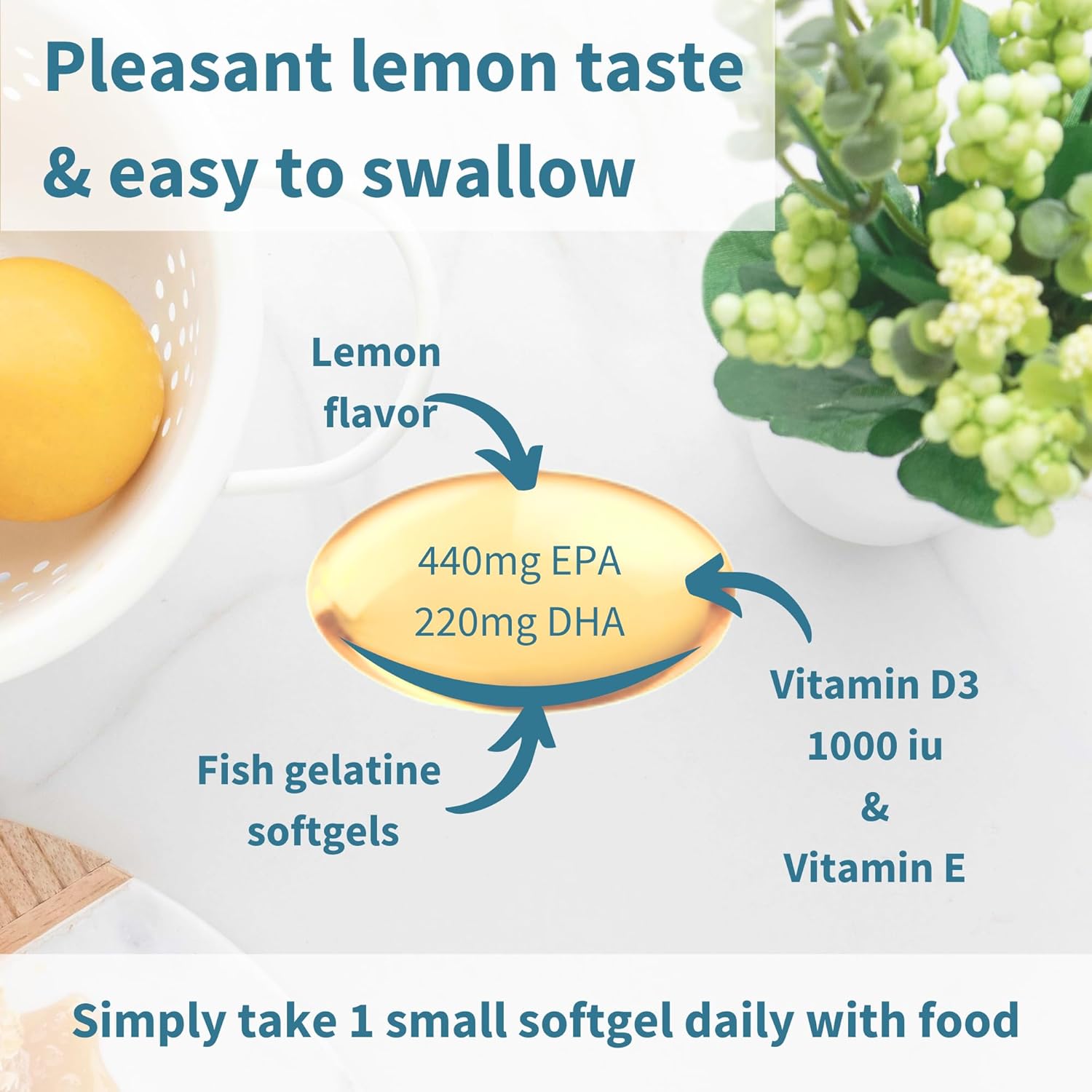 Igennus Advanced Omega-3 Wild Fish Oil & Vitamin D3 Softgels - High EPA & DHA, Non-GMO, 1-a-Day, 360 Count