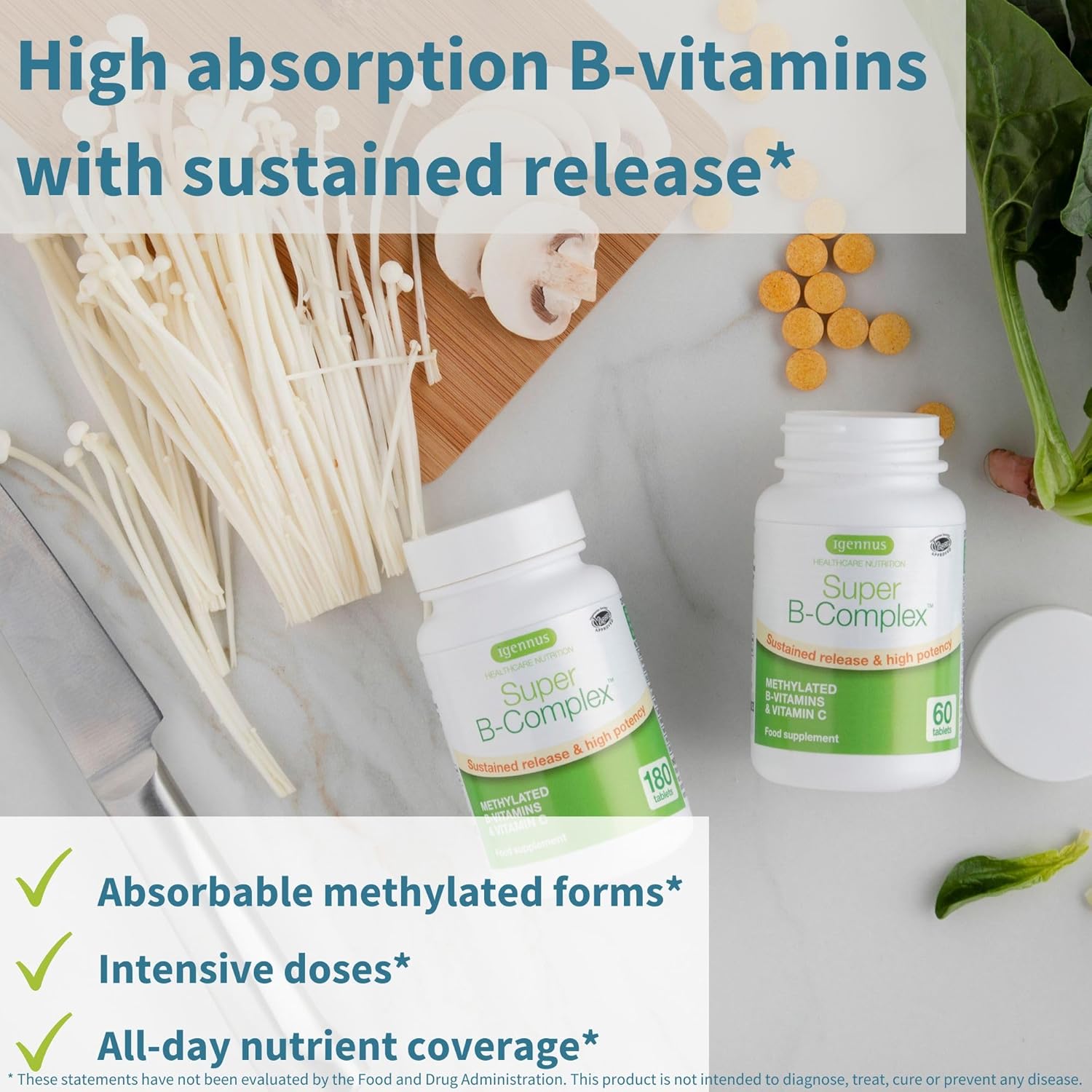 Igennus Healthcare Nutrition Super B-Complex with Liposomal Vitamin C 1000mg and Zinc Bundle for Immune Support