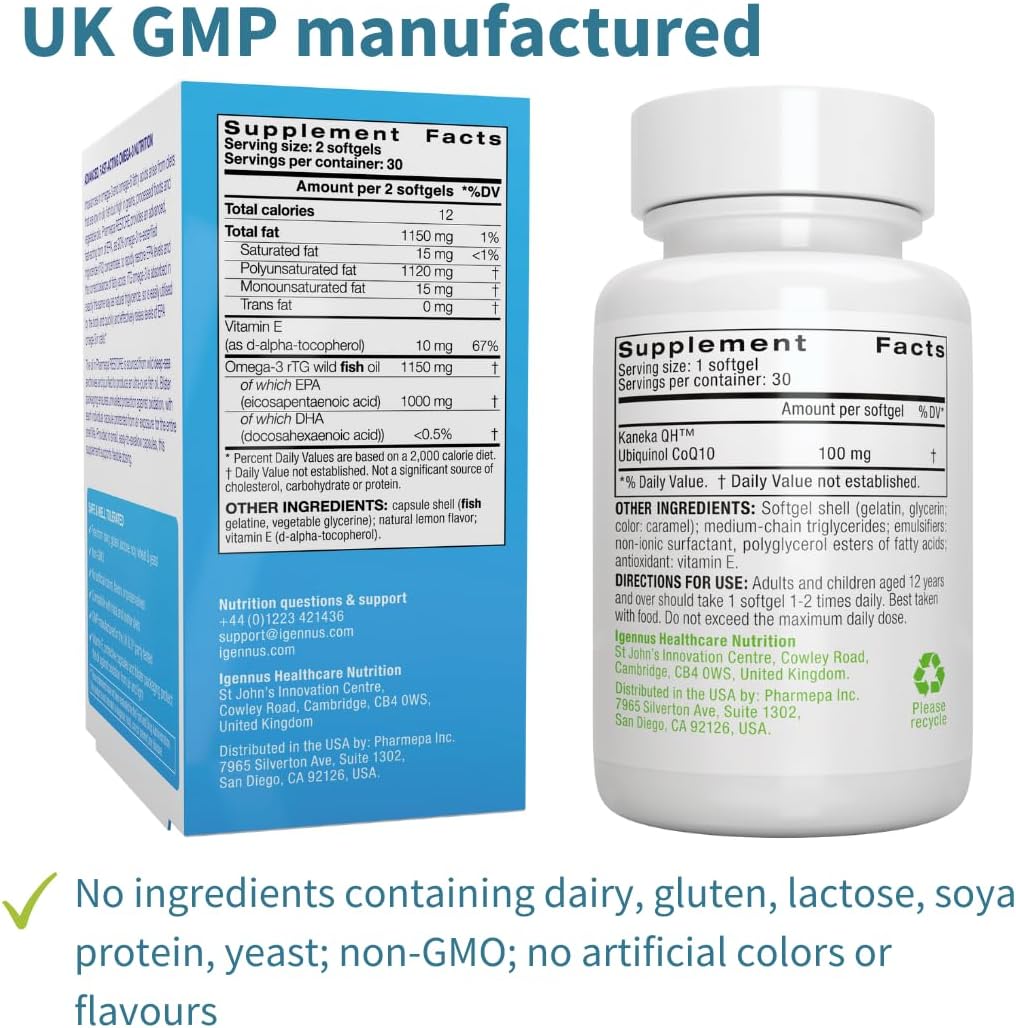 Igennus Heart Health Bundle: Pharmepa Restore EPA & VESIsorb Ubiquinol-QH CoQ10 by Igennus Healthcare Nutrition