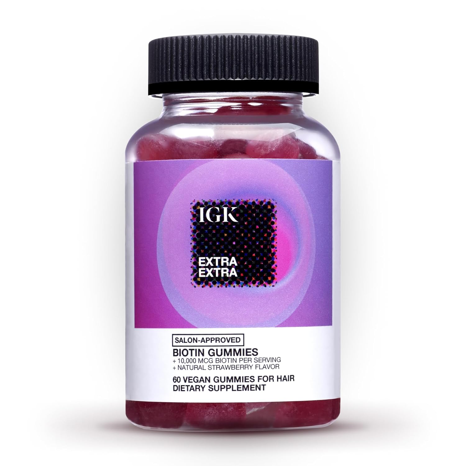 IGK Biotin Gummies - Extra Strength Formula for Hair, Skin, and Nails