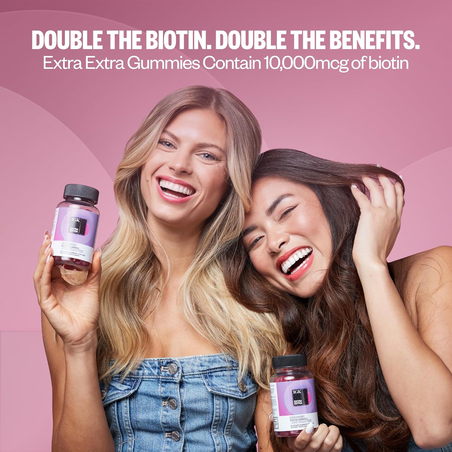 IGK Biotin Gummies - Extra Strength Formula for Hair, Skin, and Nails