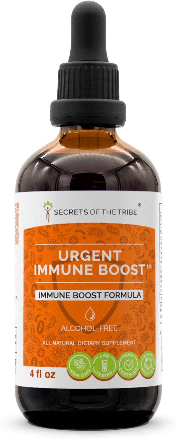 Immune Boost Herbal Extract Blend - Elder, Echinacea, Honeysuckle, Ginger, Andrographis, Garlic, Wild Indigo - Alcohol-Free, 4 FL OZ