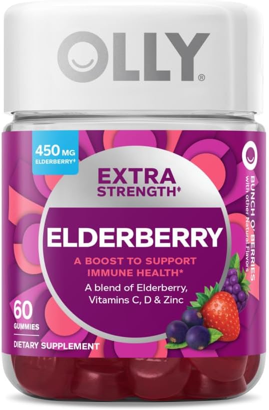 Immune Boosting Elderberry Gummies & Hair Strengthening Biotin Gummies - 60 Count Each