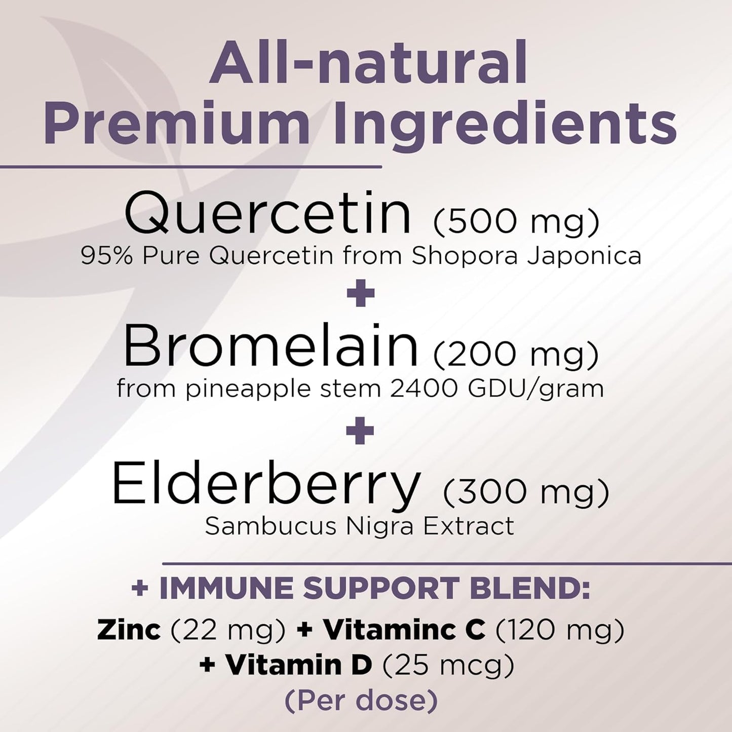 Immune Boosting Quercetin with Elderberry, Bromelain, and Zinc - 6 Month Supply