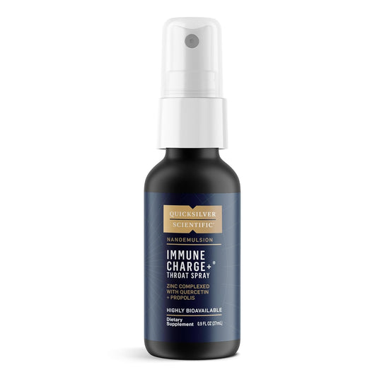 Immune Charge+ Zinc Throat Spray - Liquid Zinc Supplement with Quercetin for Immune Support - Enhanced Absorption Technology - 0.9 fl oz