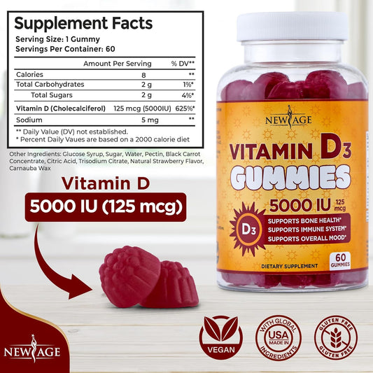 Immune Defense Combo: Vitamin D3 & Zinc Gummies - 2 Pack, 120 Count - Boost Immunity with High Potency Formula