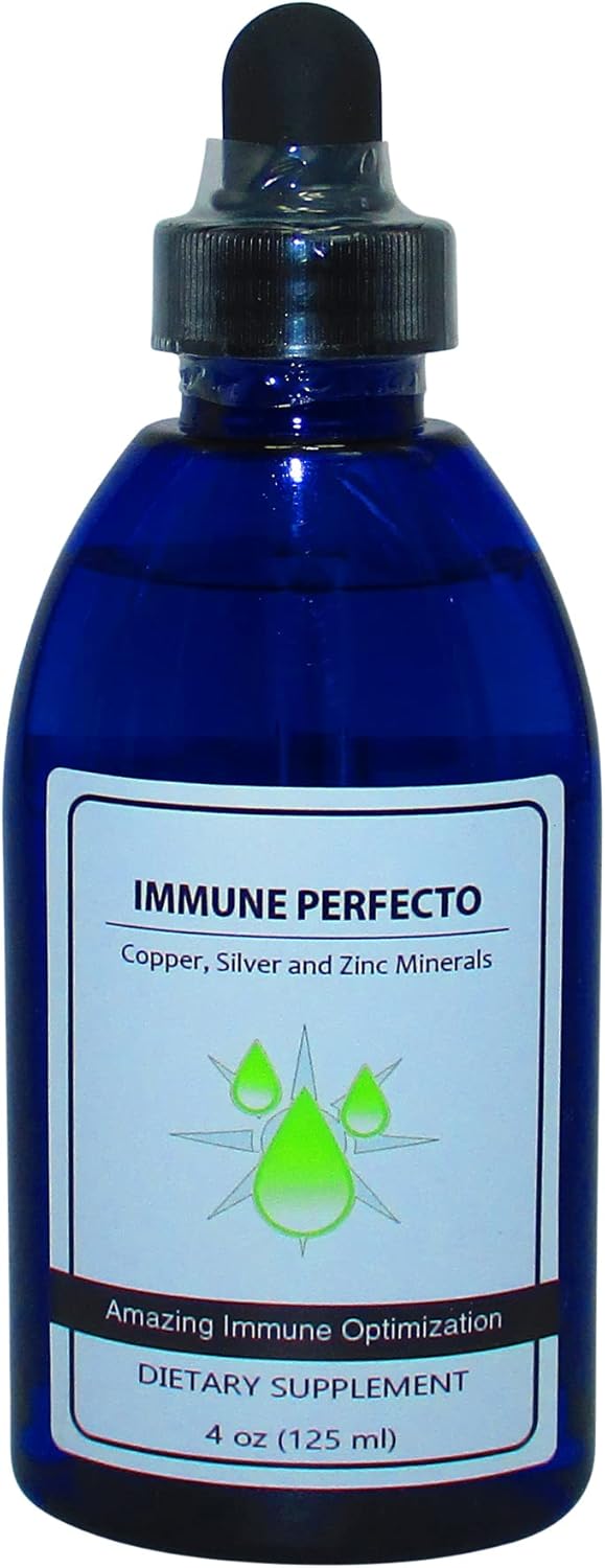 Immune Perfecto: Colloidal Silver, Copper, and Zinc Trace Mineral Supplement - 4 oz.