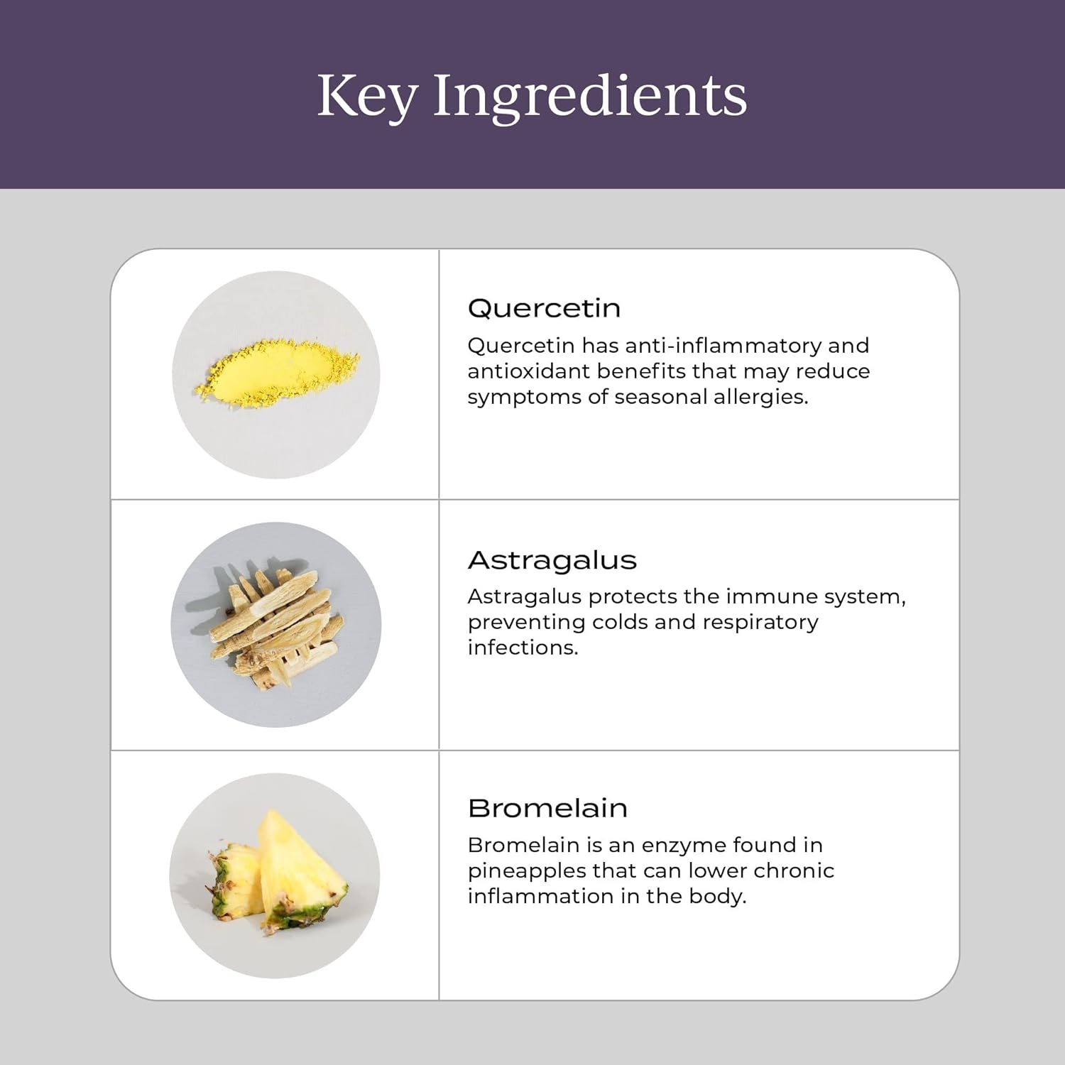 Immune Support Allergy Supplement with Quercetin, Bromelain, Holy Basil, and Bioflavonoids - Gluten Free, Non GMO (60 Capsules)
