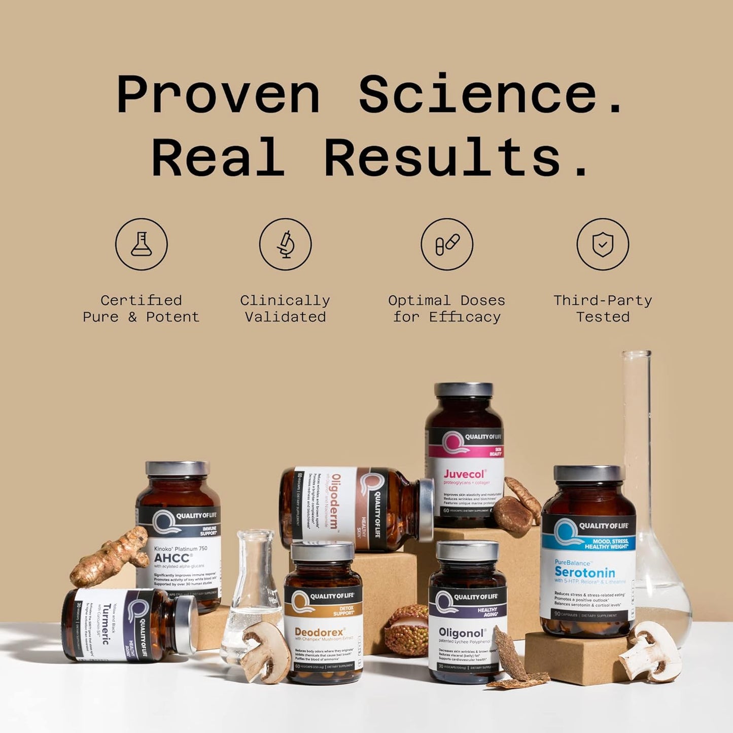 Immune Support and Skin Health Bundle with Kinoko Platinum AHCC Mushroom Extract and Oligoderm Oligoderm with Oligonol Lychee Extract for Enhanced Quality of Life