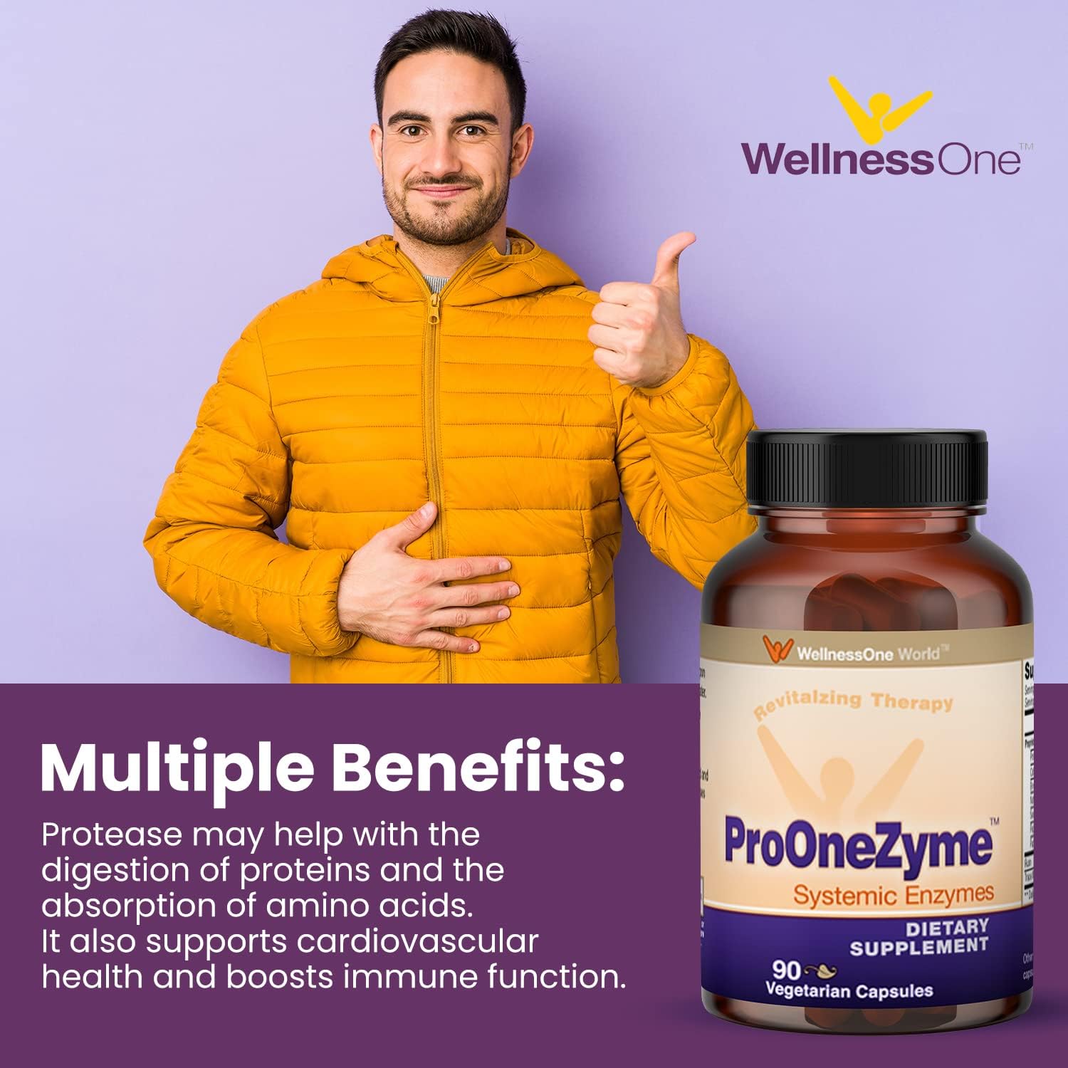 Immune Support Bundle: Liquid Zinc Drops & Proteolytic Enzymes for Digestive Health - 2 Pack Zinc & 90 Enzyme Capsules