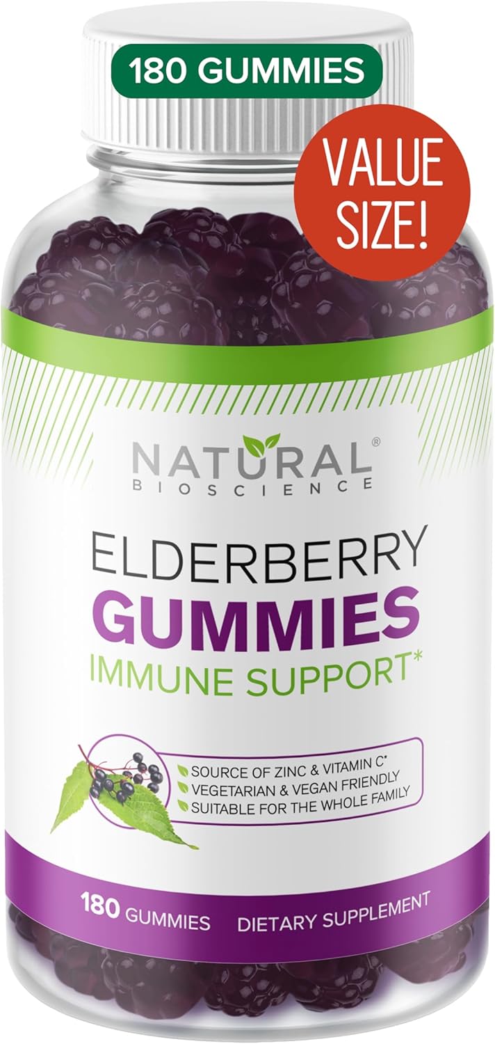 Immune Support Bundle: Sugar-Free Vitamin D & Elderberry Gummies - 240 Gummies, Gelatin-Free & Vegetarian