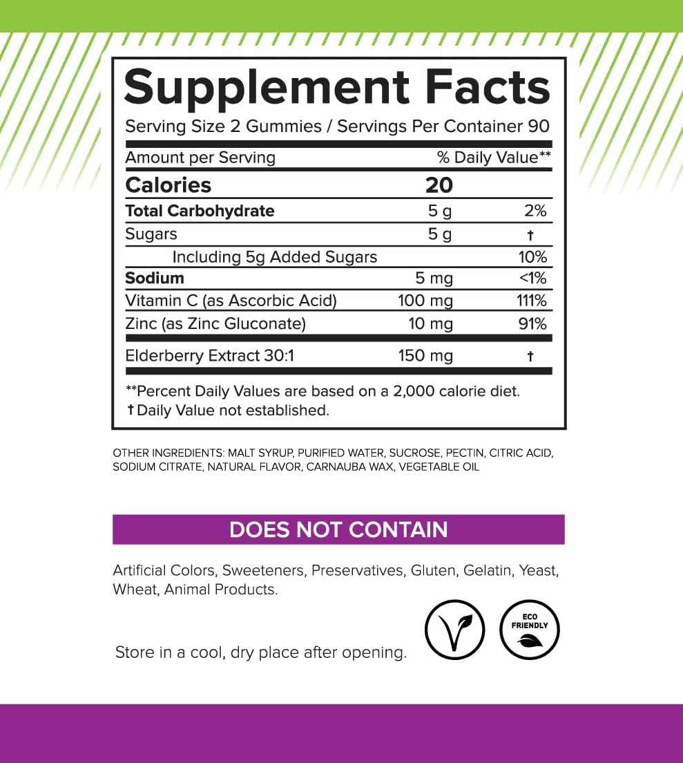 Immune Support Bundle: Sugar-Free Vitamin D & Elderberry Gummies - 240 Gummies, Gelatin-Free & Vegetarian