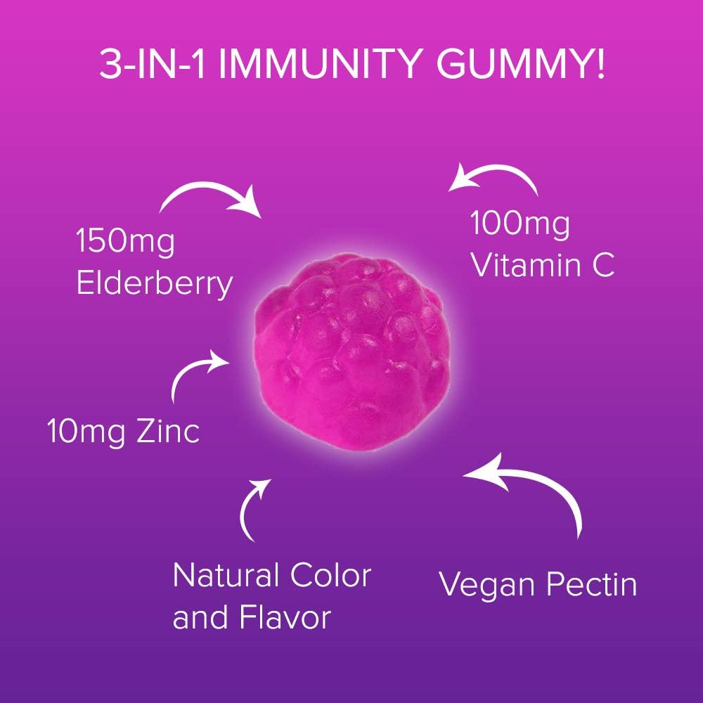 Immune Support Bundle: Sugar-Free Vitamin D & Elderberry Gummies - 240 Gummies, Gelatin-Free & Vegetarian