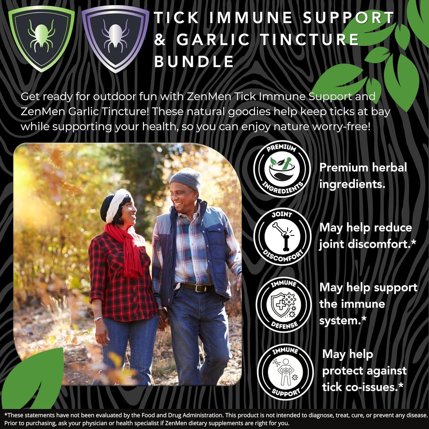 Immune Support Bundle: Tick Immune Support and Garlic Tincture for Zenmen