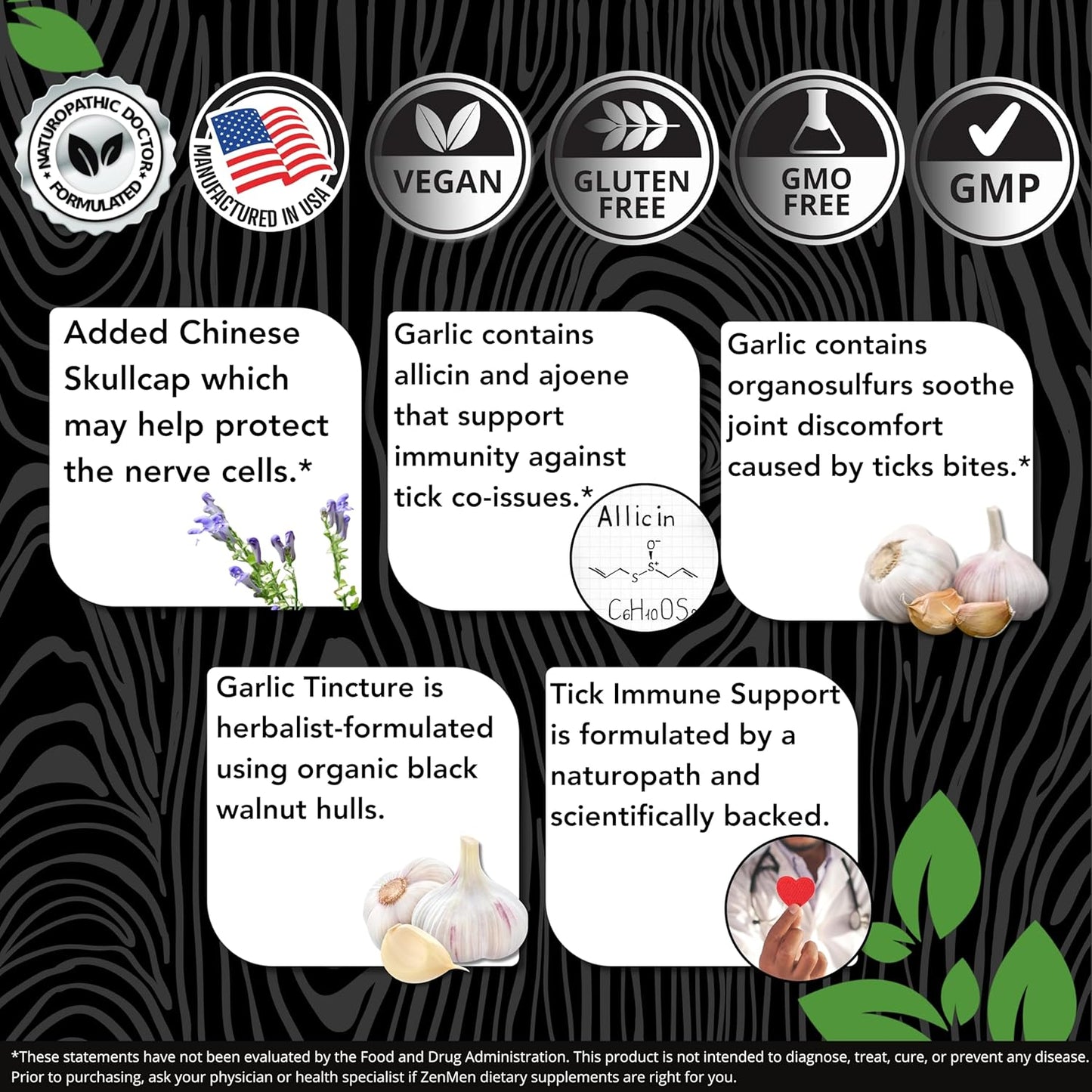 Immune Support Bundle: Tick Immune Support and Garlic Tincture for Zenmen