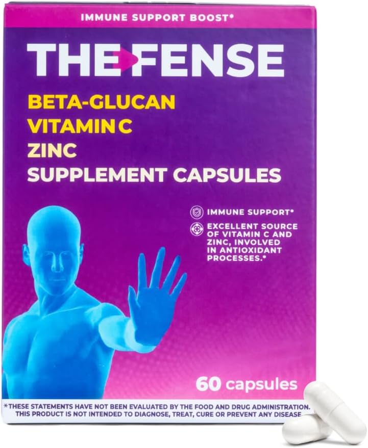 Immune Support Capsules with Beta Glucan, Vitamin C, and Zinc - Gluten-Free, Non-GMO - 60 Capsules for Men and Women - BoostGo Australia