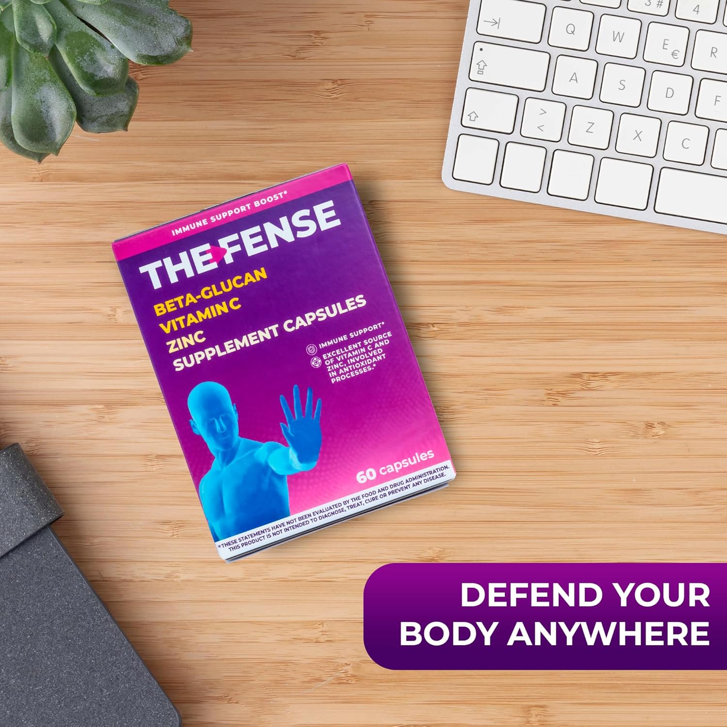 Immune Support Capsules with Beta Glucan, Vitamin C, and Zinc - Gluten-Free, Non-GMO - 60 Capsules for Men and Women - BoostGo Australia