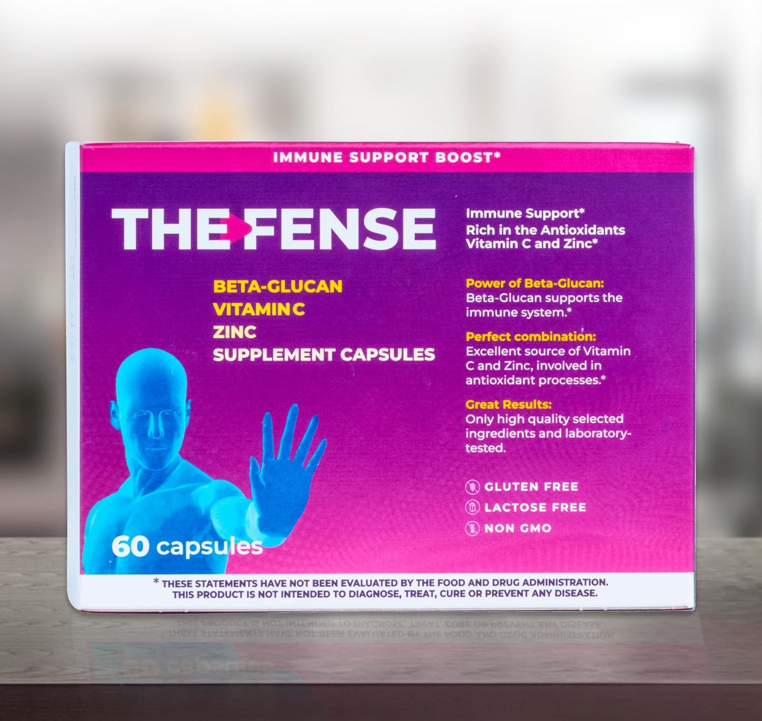 Immune Support Capsules with Beta Glucan, Vitamin C, and Zinc - Gluten-Free, Non-GMO - 60 Capsules for Men and Women - BoostGo Australia