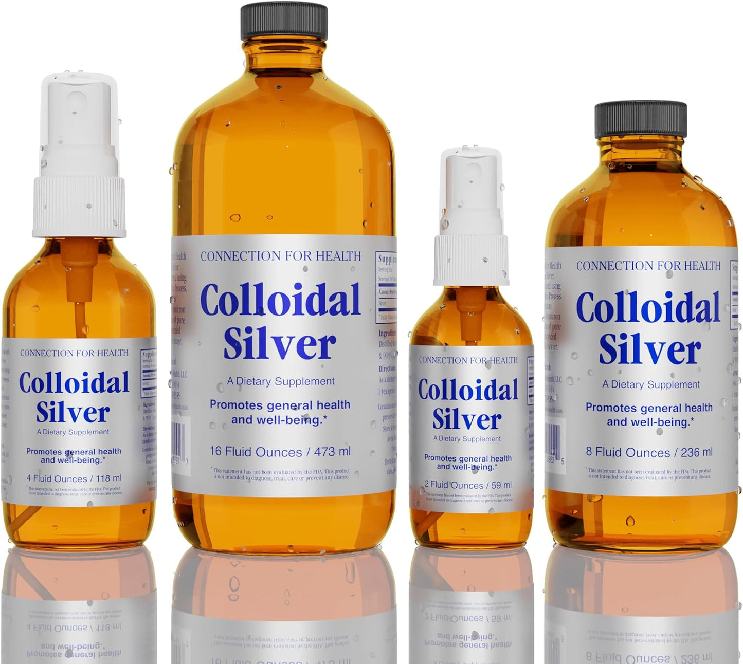 Immune Support Colloidal Silver Solution - 10 PPM - Various Sizes - Boosts Health and Well-being