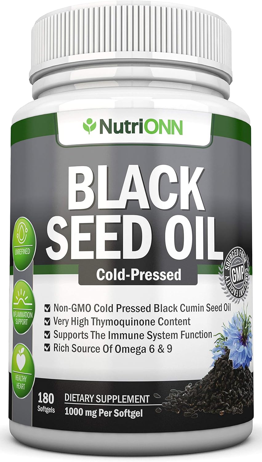 Immune Support Combo: Black Seed Oil Softgels & Olive Leaf Extract Capsules by NutriONN