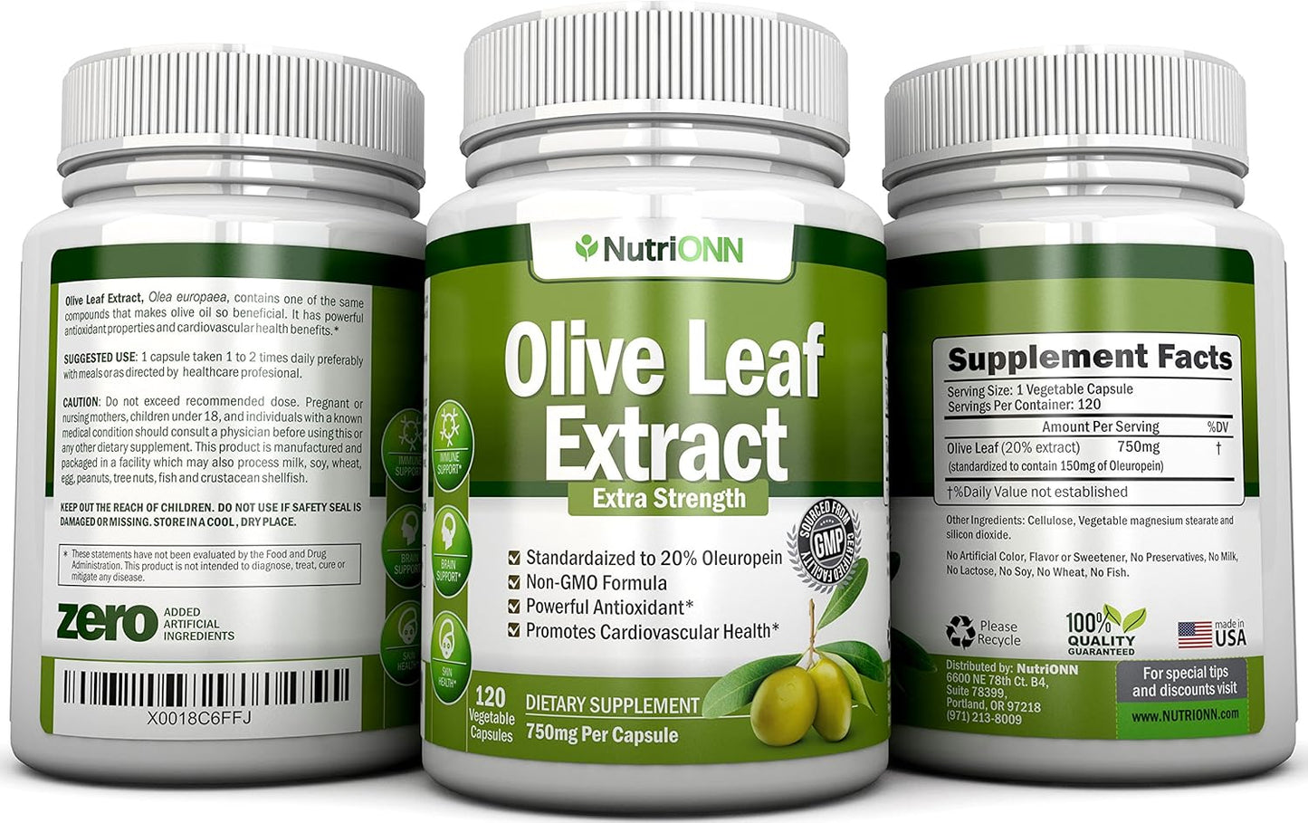 Immune Support Combo: Black Seed Oil Softgels & Olive Leaf Extract Capsules by NutriONN