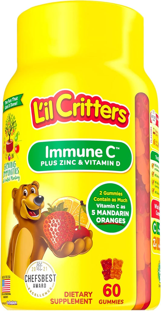 Immune Support Gummies: L'il Critters Vitamin C, Zinc, and Vitamin D - 60 Count