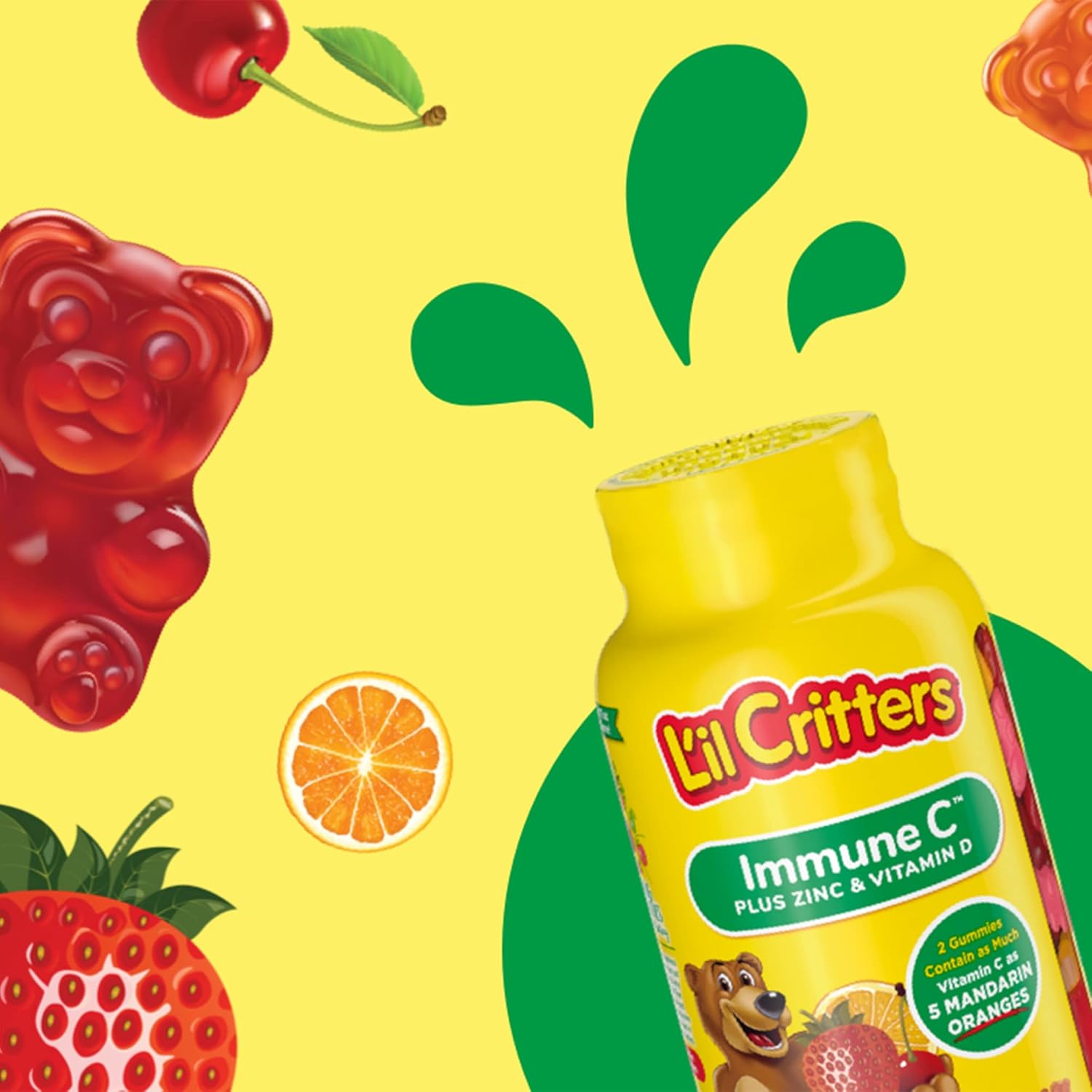 Immune Support Gummies: L'il Critters Vitamin C, Zinc, and Vitamin D - 60 Count
