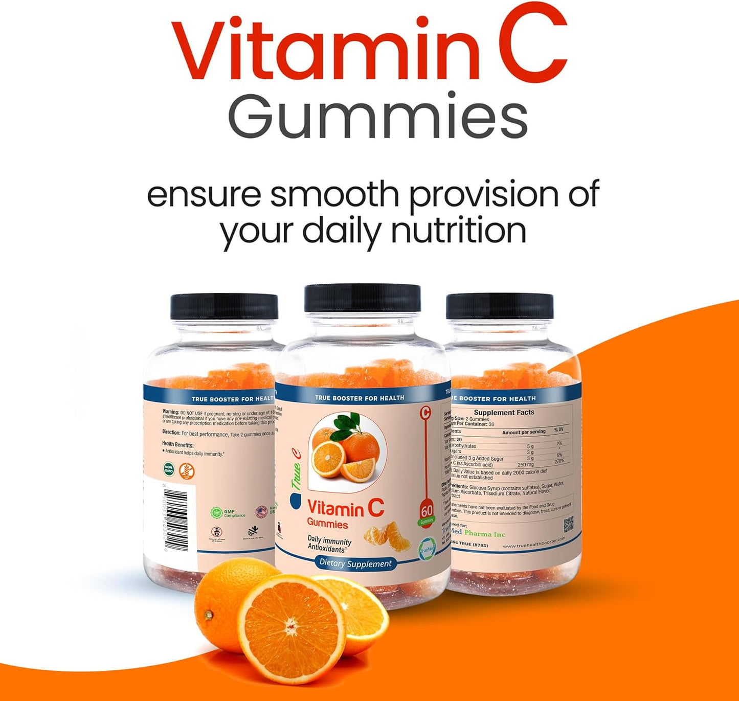 Immune Support Gummies with Vitamin C, Zinc, and Probiotics - Non-GMO and Gluten-Free - 60 Count