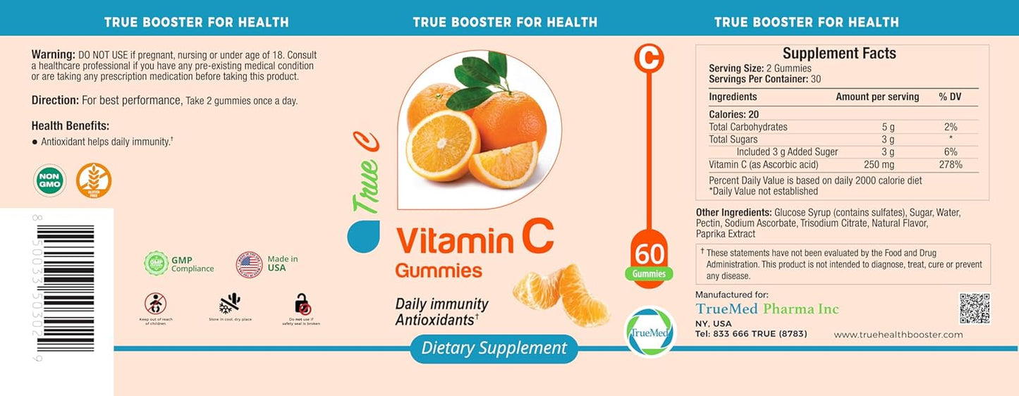 Immune Support Gummies with Vitamin C, Zinc, and Probiotics - Non-GMO and Gluten-Free - 60 Count