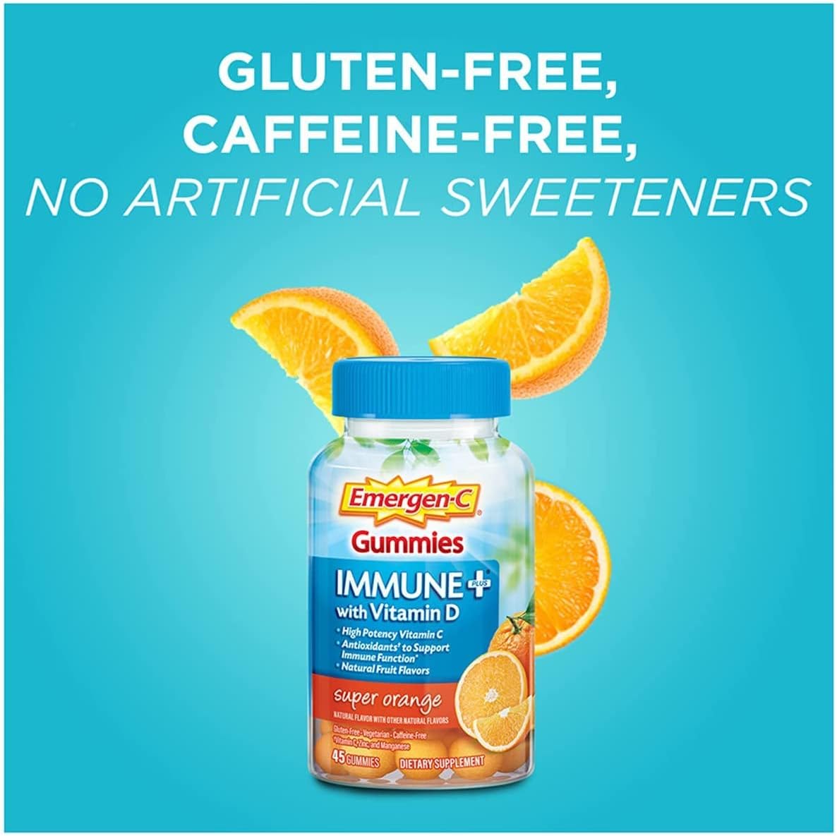 Immune Support Gummies with Vitamin D, Super Orange Flavor, 90 Gummies (2-Pack)