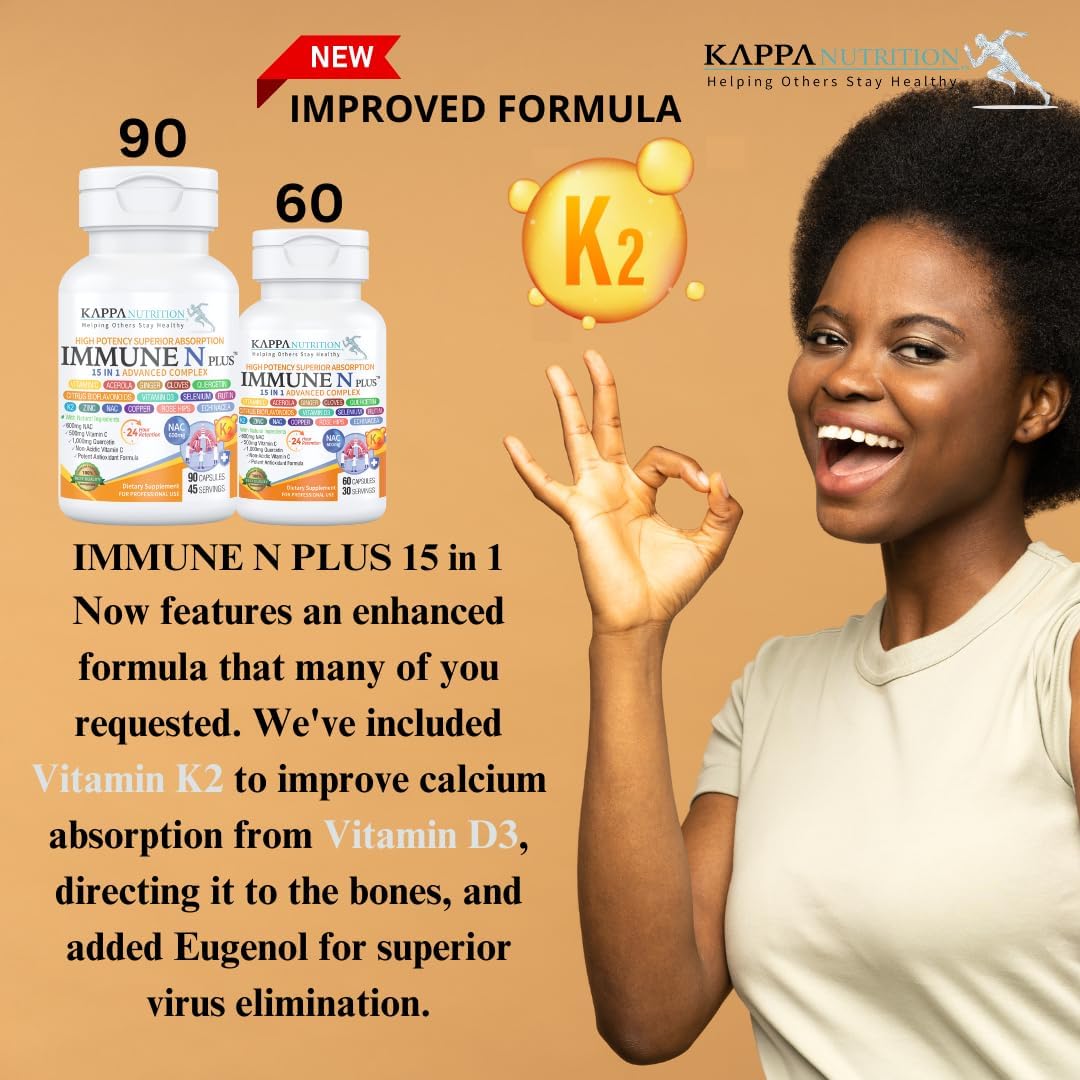 Immune Support Supplement with NAC, Quercetin, Vitamin C, Zinc, D3, Selenium, Copper, Acerola, and More - 60 Capsules