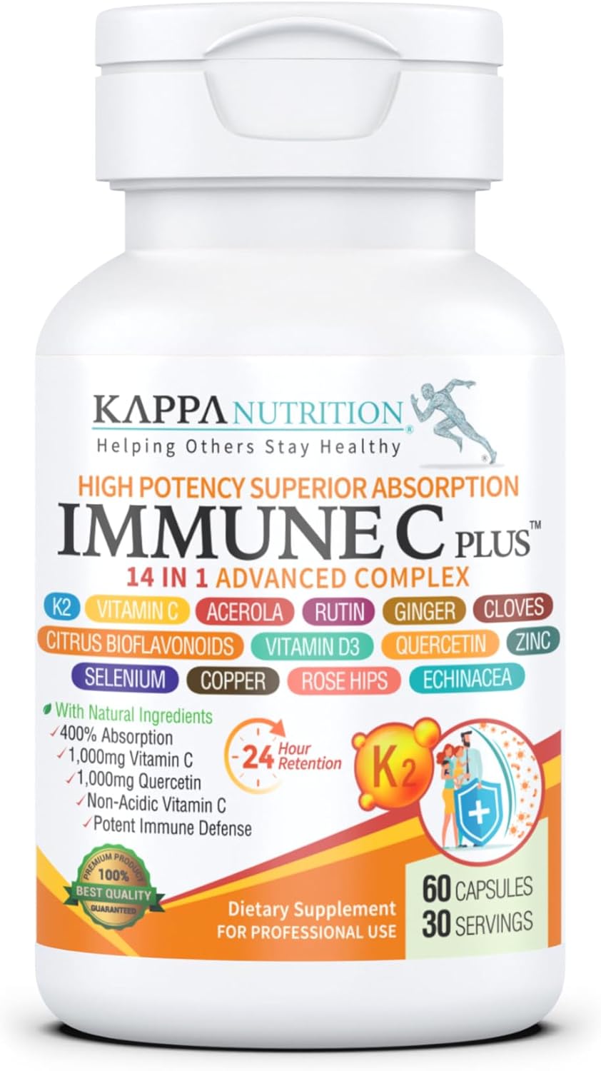 Immune Support Supplement with Quercetin, Vitamin C, Zinc, and Vitamin D3 - 60 Count