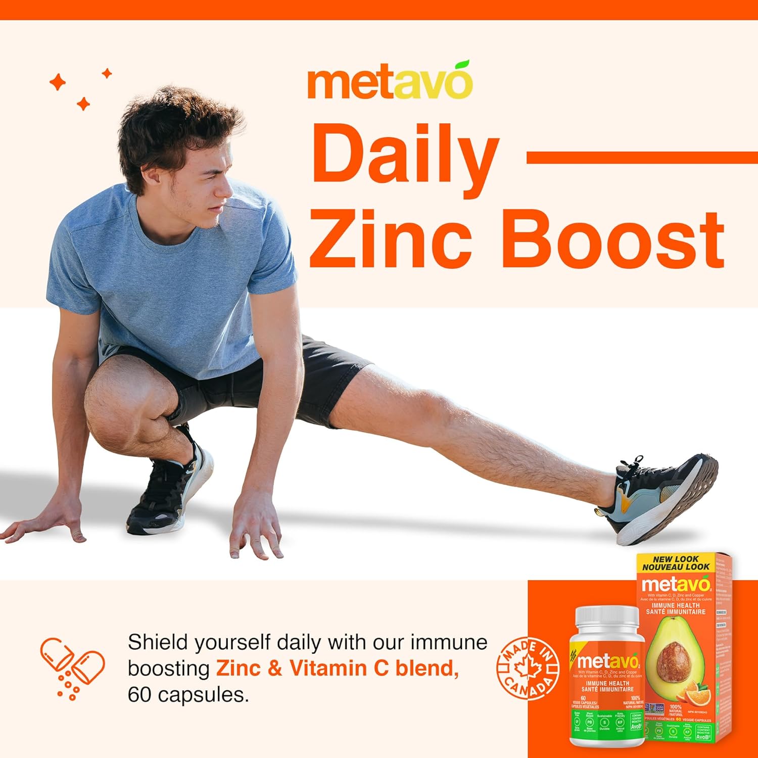 Immune Support Supplement with Zinc, Vitamin C, D & Copper - Vegan Capsules for Women & Men, Metavo Immune Booster, 30-Day Supply - BoostGo Australia