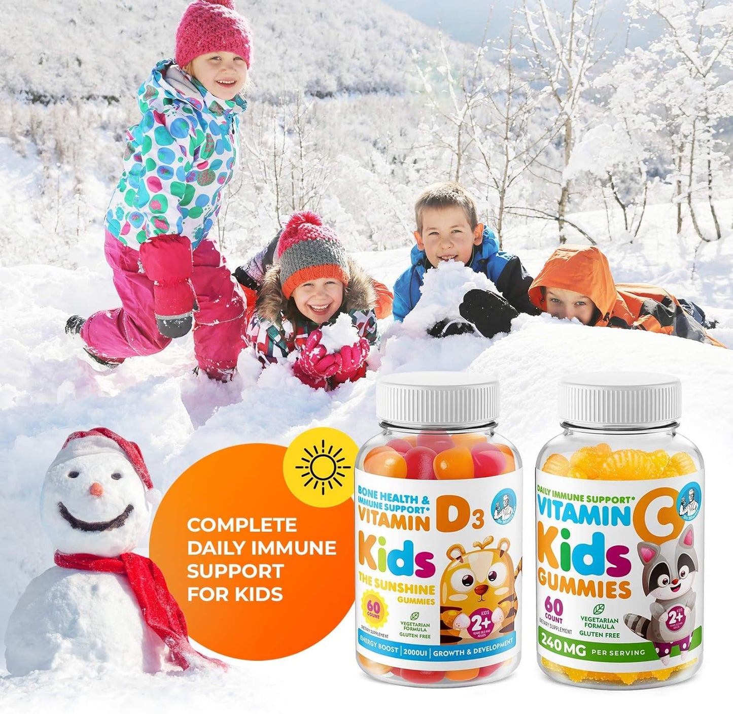 Immune Support Vitamin C and Elderberry Gummies for Kids and Adults - Low-Sugar Vegetarian Supplement for Toddlers - BoostGo Australia