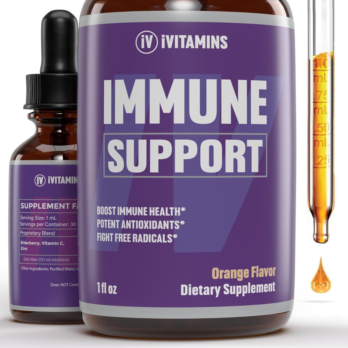 Immune Support Vitamin C Supplement for Adults - Boost Immunity - 1 fl oz