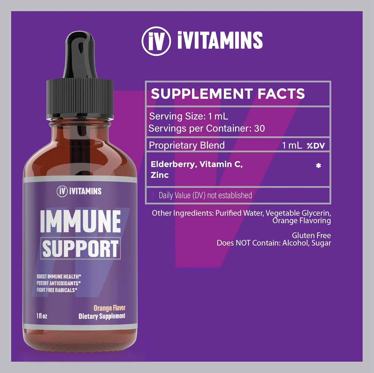 Immune Support Vitamin C Supplement for Adults - Boost Immunity - 1 fl oz