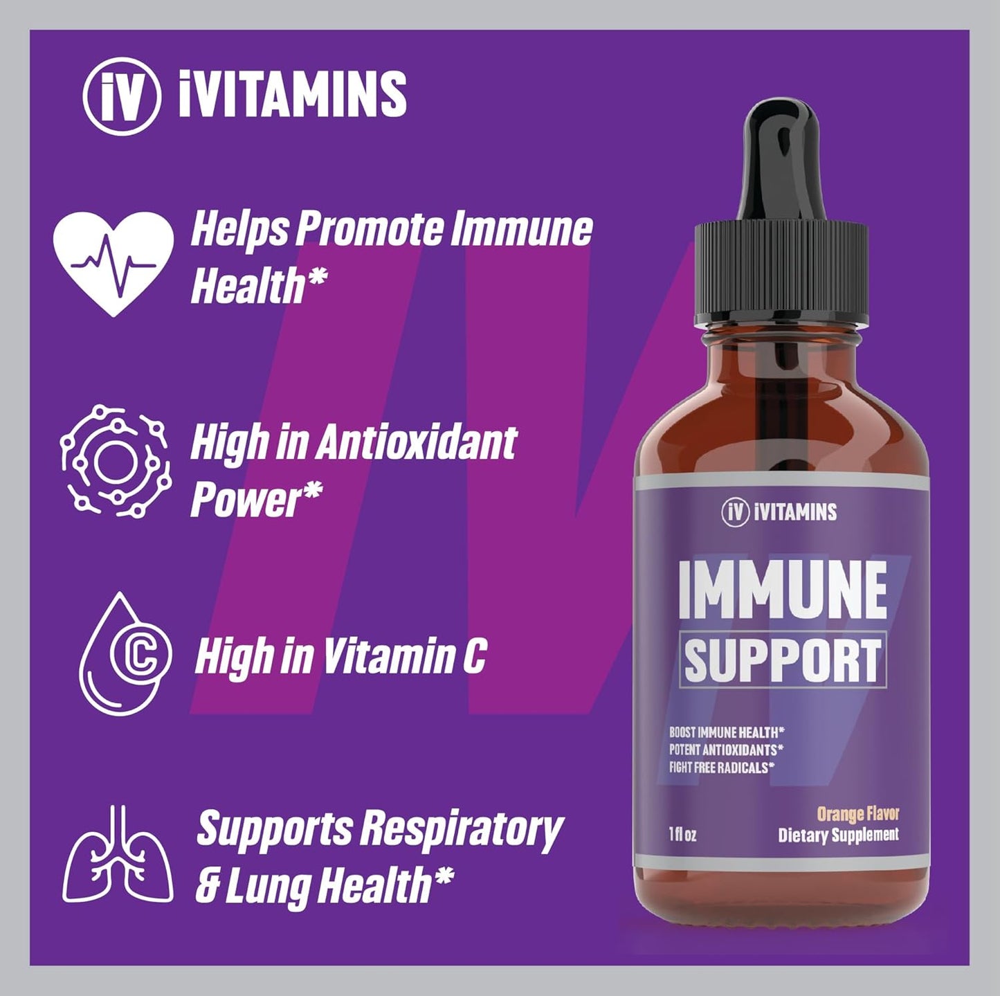 Immune Support Vitamin C Supplement for Adults - Boost Immunity - 1 fl oz