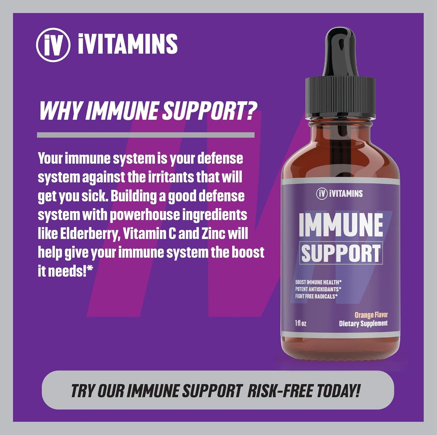 Immune Support Vitamin C Supplement for Adults - Boost Immunity - 1 fl oz