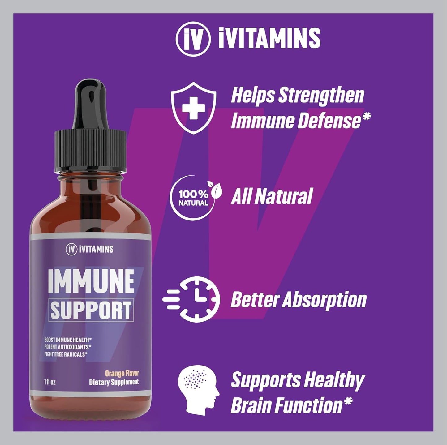 Immune Support Vitamin C Supplement for Adults - Boost Immunity - 1 fl oz
