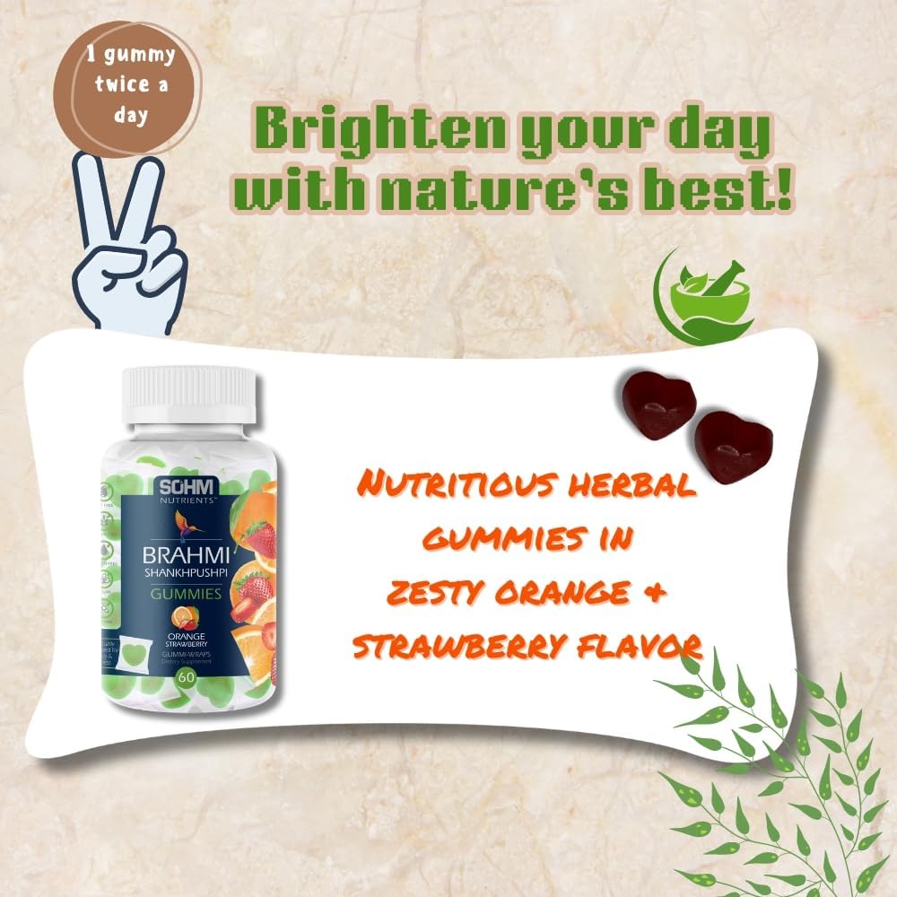 Immune System Support: Brahmi and Shankhpushpi Gummies, 60 Count, Vegetarian & Gluten-Free