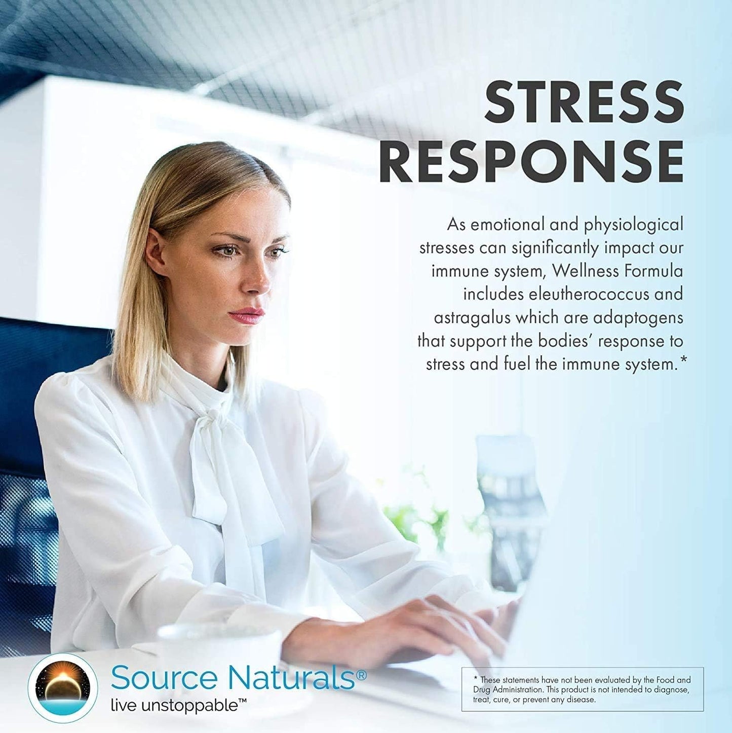 Immune System Support Dietary Supplement - Source Naturals Wellness Formula Bio-Aligned Vitamins & Herbal Defense - 60 Capsules