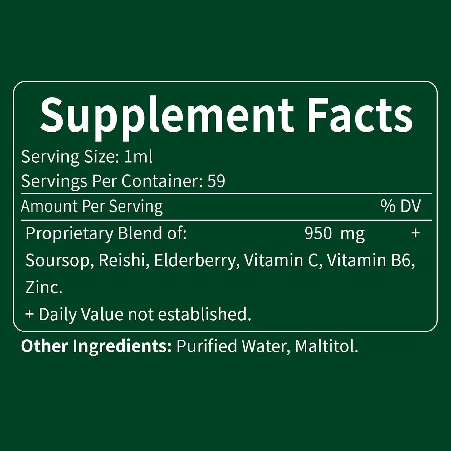 Immune System Support Drops with Soursop Leaves & Fruit Extract, Graviola Supplement with Reishi & Vitamin B6 for Digestive Health, Rich in Nutrients - 2oz