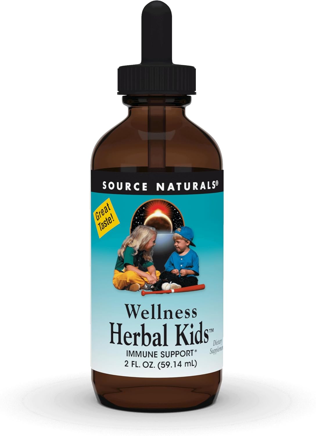 Immune System Support for Kids - Source Naturals Wellness Herbal Blend with Echinacea, Elderberry, Yin Chiao - 2 oz